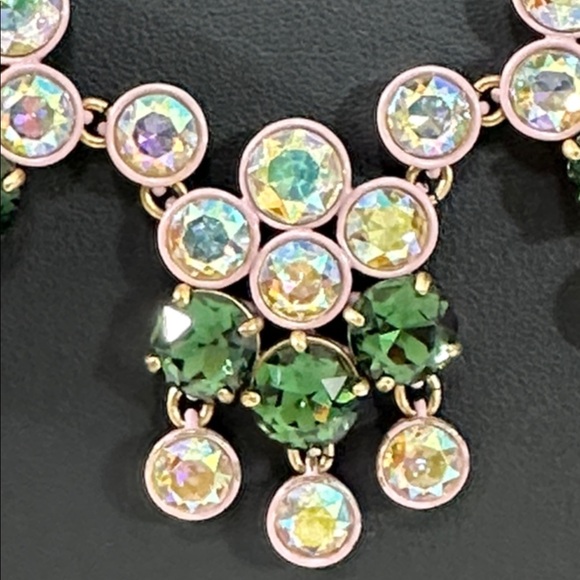 J Crew AB Brûlée & Emerald Green Crystal Statement Necklace - Picture 4 of 16